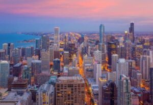 imagem aérea da cidade de Chicago