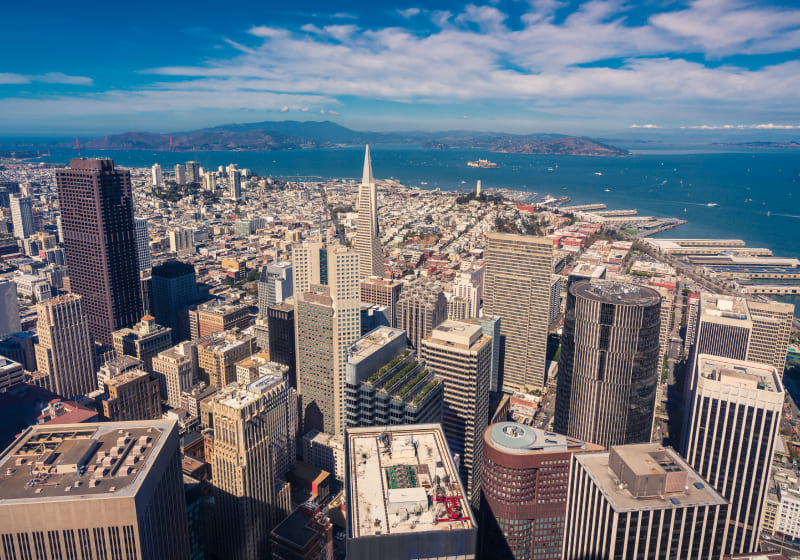 Vista aerea de São Francisco, Califórnia