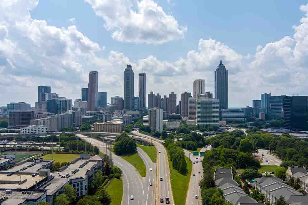 Vista panorâmica da cidade de Atlanta, Georgia.